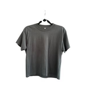Los Angeles Apparel 6.5oz Garment Dye Wide Tee in Off Black / Gray